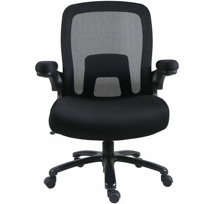 Lorell Big & Tall Flip Arm Chair, Mesh, Fabric (LLR40220)