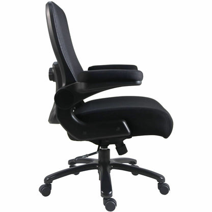 Lorell Big & Tall Flip Arm Chair, Mesh, Fabric (LLR40220)