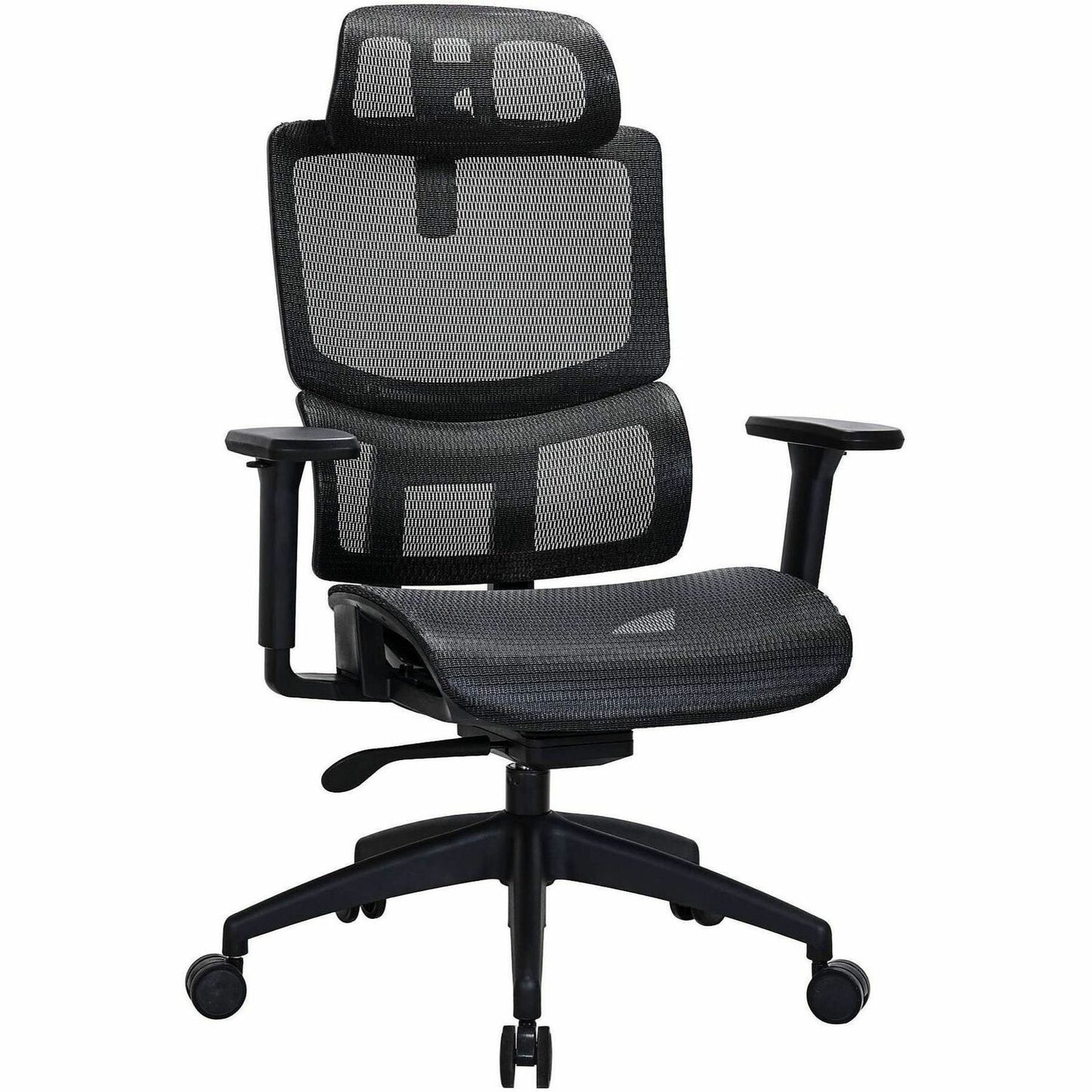 Lorell Ripley All-Mesh High-Back Chair with Articulating Lumbar Support, Black (LLR63200)