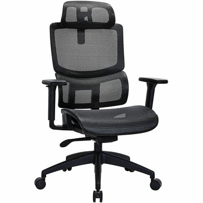 Lorell Ripley All-Mesh High-Back Chair with Articulating Lumbar Support, Black (LLR63200)