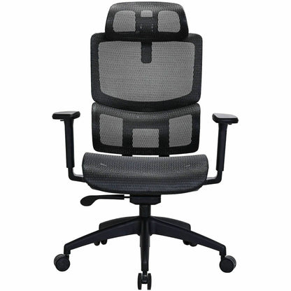 Lorell Ripley All-Mesh High-Back Chair with Articulating Lumbar Support, Black (LLR63200)