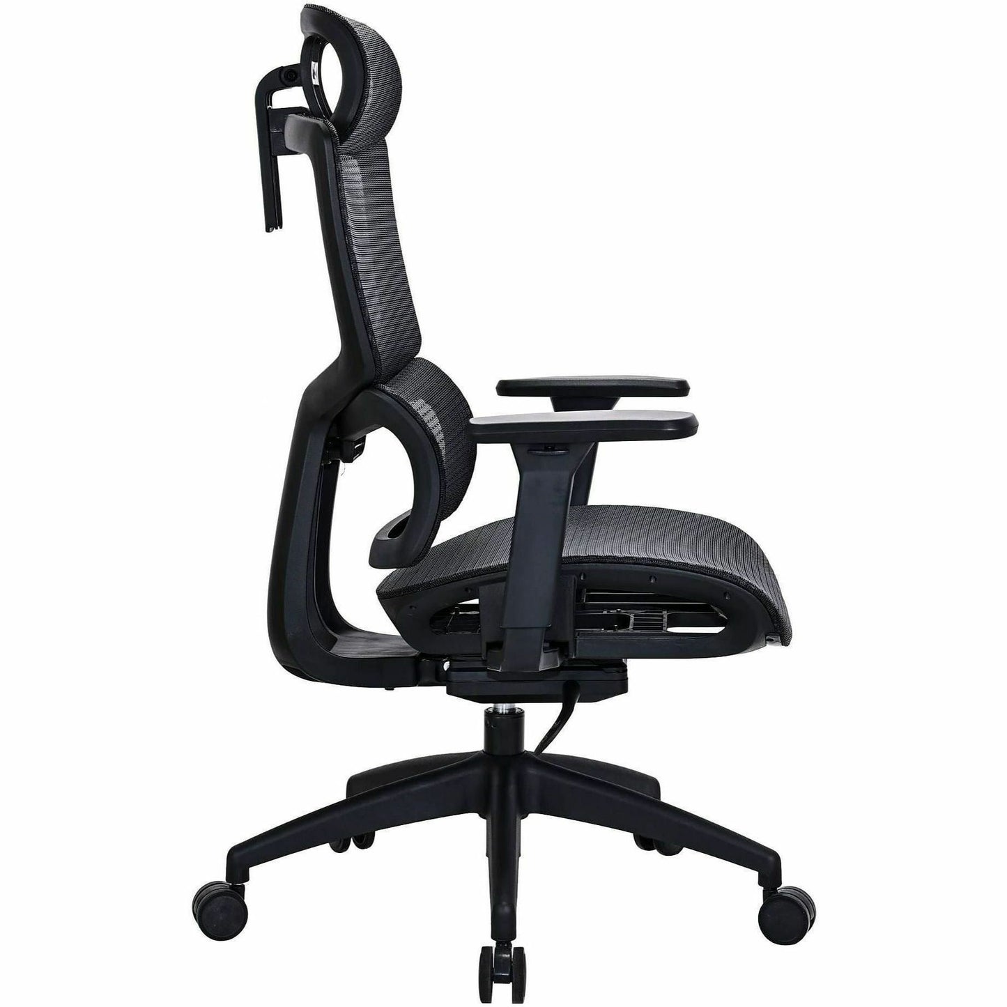 Lorell Ripley All-Mesh High-Back Chair with Articulating Lumbar Support, Black (LLR63200)