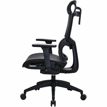 Lorell Ripley All-Mesh High-Back Chair with Articulating Lumbar Support, Black (LLR63200)