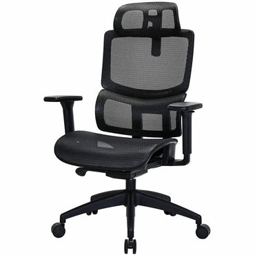 Lorell Ripley All-Mesh High-Back Chair with Articulating Lumbar Support, Black (LLR63200)