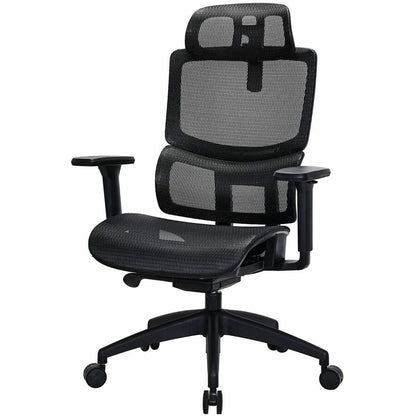Lorell Ripley All-Mesh High-Back Chair with Articulating Lumbar Support, Black (LLR63200)