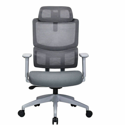 Lorell Ripley High Mesh-Back Chair with Articulating Lumbar Support, Gray (LLR63203)