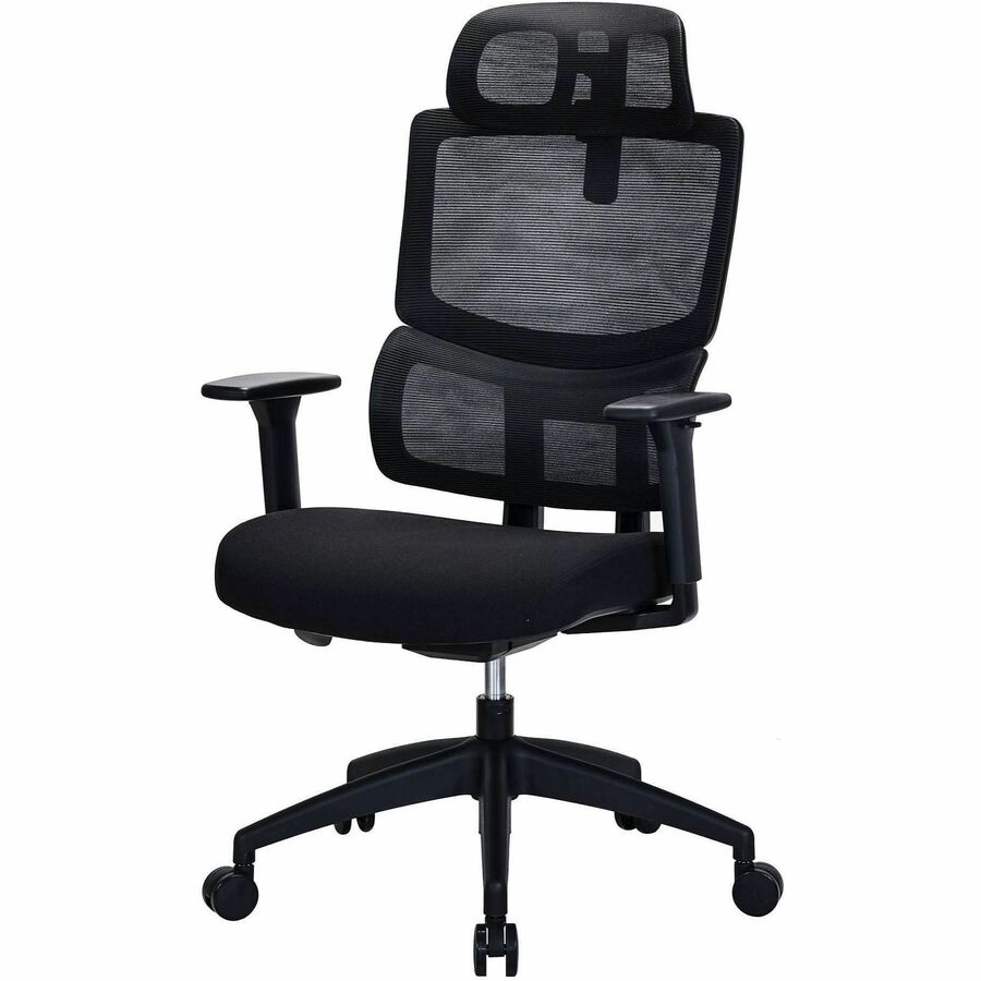 Lorell Ripley High Mesh-Back Chair with Articulating Lumbar Support, Black (LLR63202)