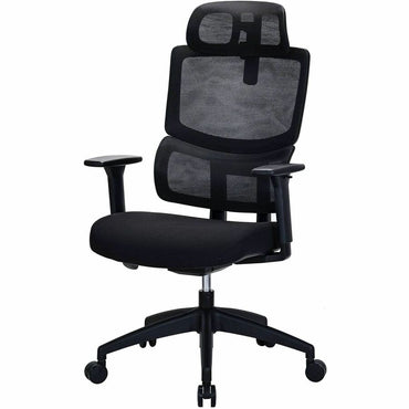 Lorell Ripley High Mesh-Back Chair with Articulating Lumbar Support, Black (LLR63202)