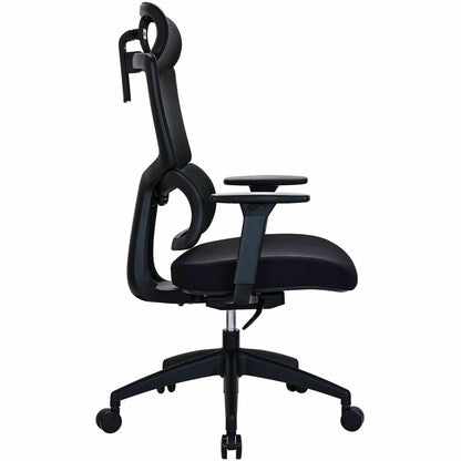 Lorell Ripley High Mesh-Back Chair with Articulating Lumbar Support, Black (LLR63202)