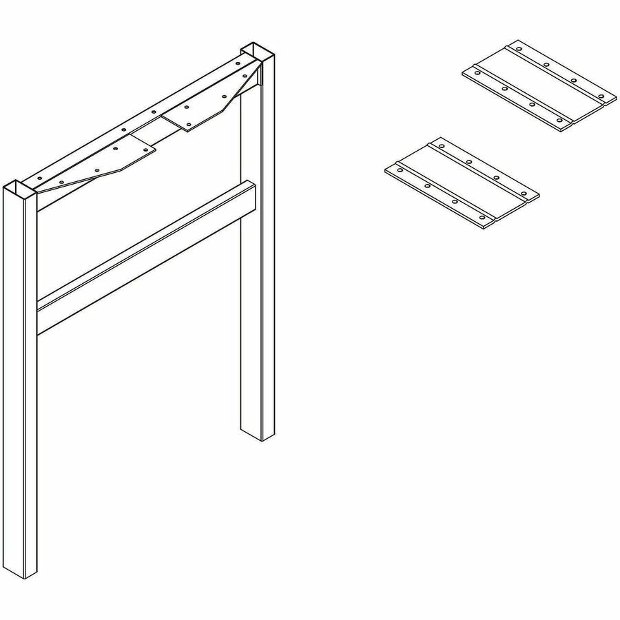 Lorell 16282 Adjustable Table Leg Bases & Returns, Black (LLR16282)