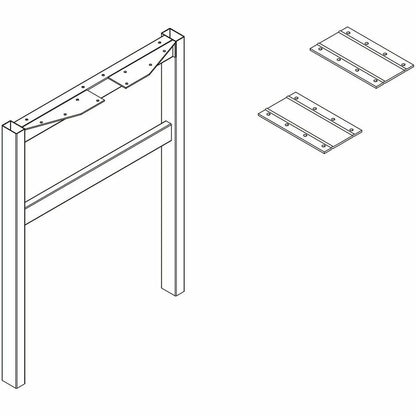 Lorell 16282 Adjustable Table Leg Bases & Returns, Black (LLR16282)