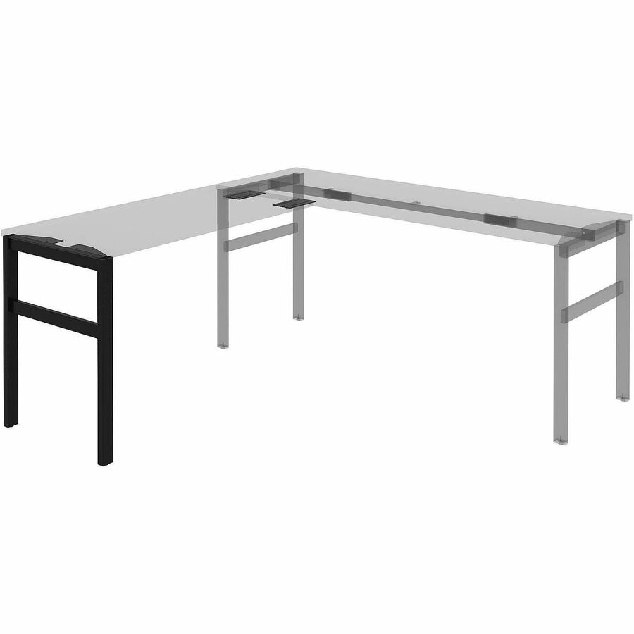Lorell 16282 Adjustable Table Leg Bases & Returns, Black (LLR16282)