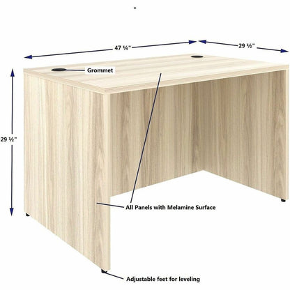 Lorell 66305 Essentials Retangular Desk Shell, Assembly Required, Modern Elm (LLR66305)