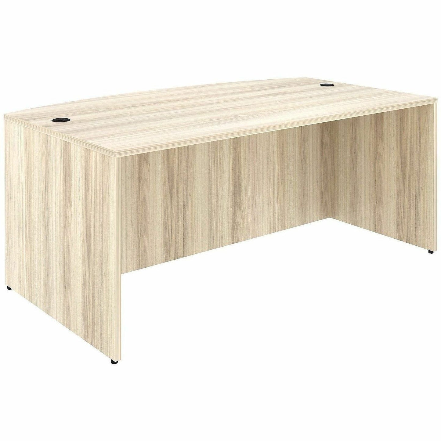Lorell Essentials Bowfront Desk Shell, Bow Top, Assembly Required, Modern Elm (LLR66300)