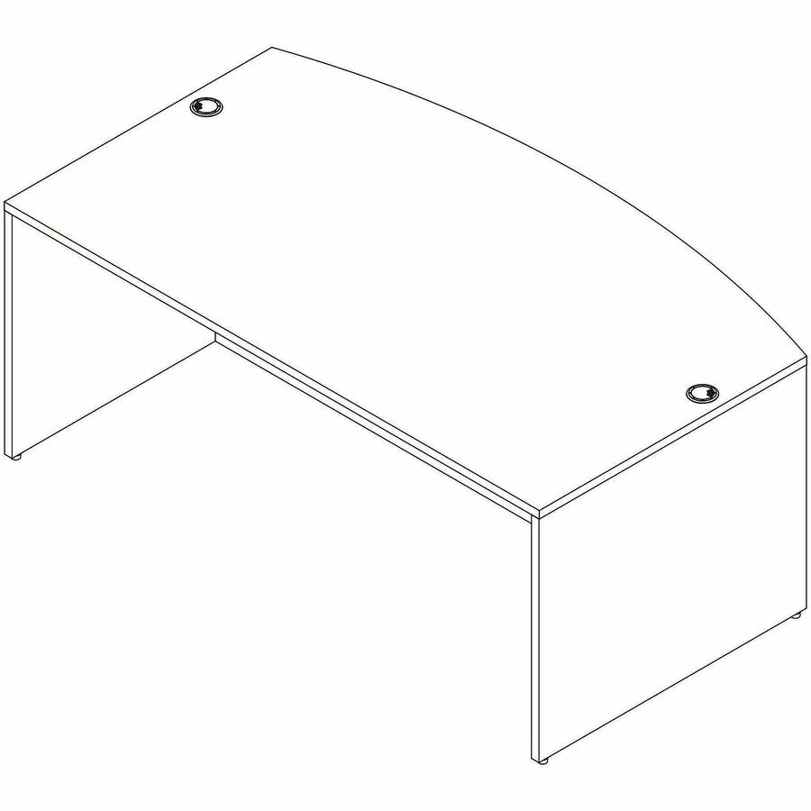 Lorell Essentials Bowfront Desk Shell, Bow Top, Assembly Required, Modern Elm (LLR66300)