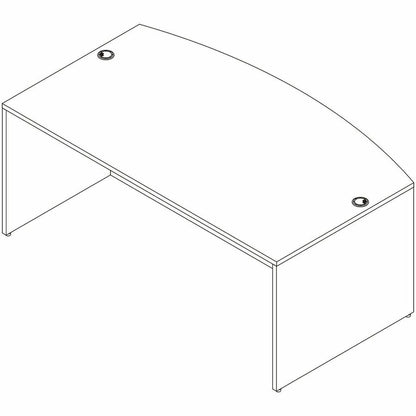 Lorell Essentials Bowfront Desk Shell, Bow Top, Assembly Required, Modern Elm (LLR66300)