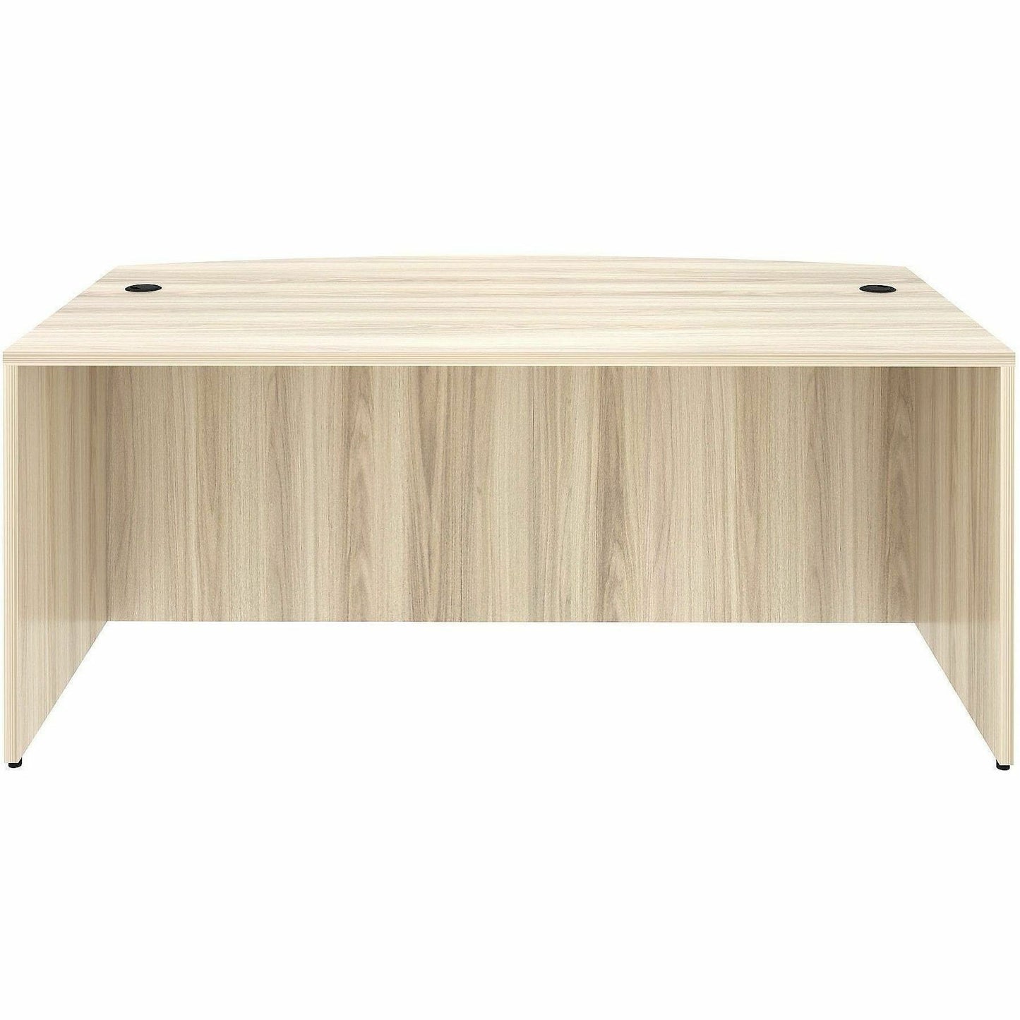 Lorell Essentials Bowfront Desk Shell, Bow Top, Assembly Required, Modern Elm (LLR66300)