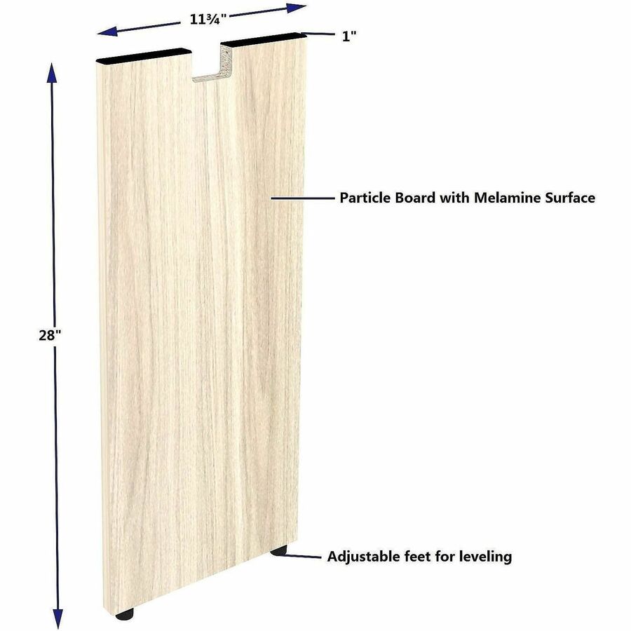 Lorell Essentials Credenza Half-Leg, 28.5" Height x 12" Width x 1" Depth, Modern Elm (LLR66315)