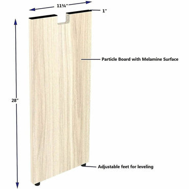 Lorell Essentials Credenza Half-Leg, 28.5" Height x 12" Width x 1" Depth, Modern Elm (LLR66315)