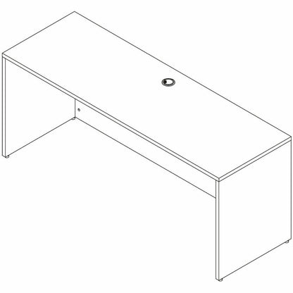Lorell Essentials Credenza Shell, 1" Thickness Table Top, 29.5" Height x 70.9" Width x 23.6" Depth, Silver Brush, Modern Elm (LLR66311)