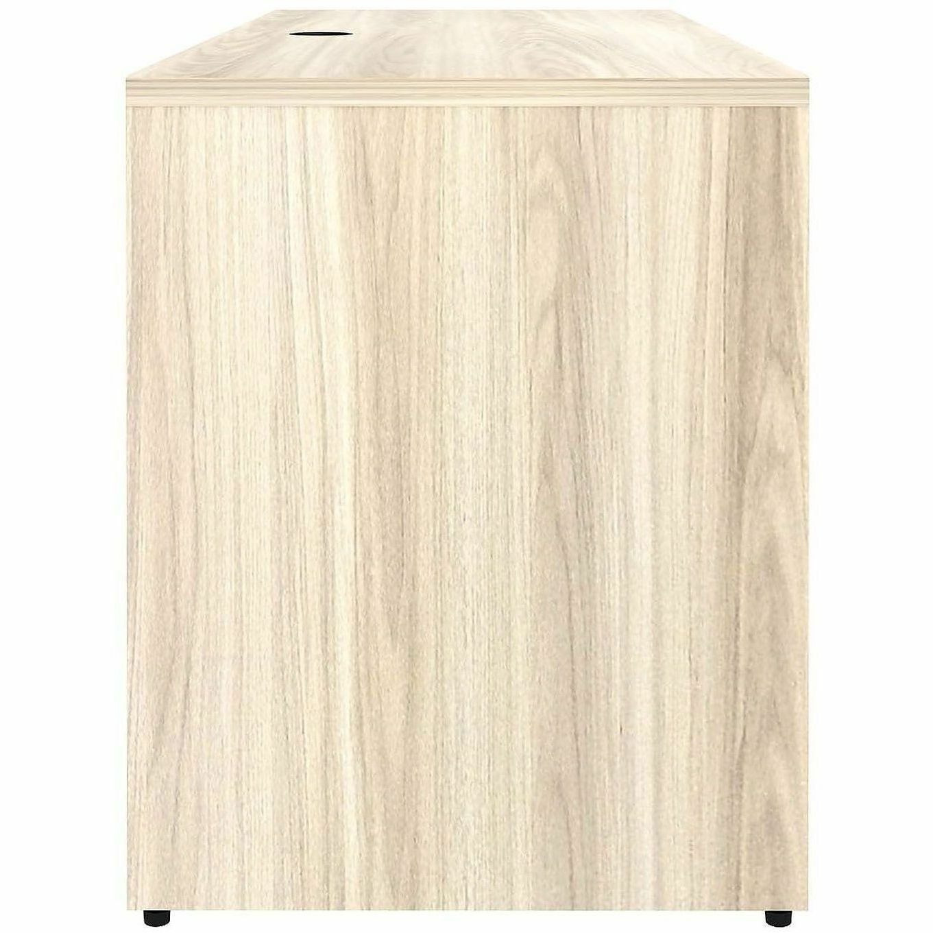 Lorell Essentials Credenza Shell, 1" Thickness Table Top, 29.5" Height x 70.9" Width x 23.6" Depth, Silver Brush, Modern Elm (LLR66311)