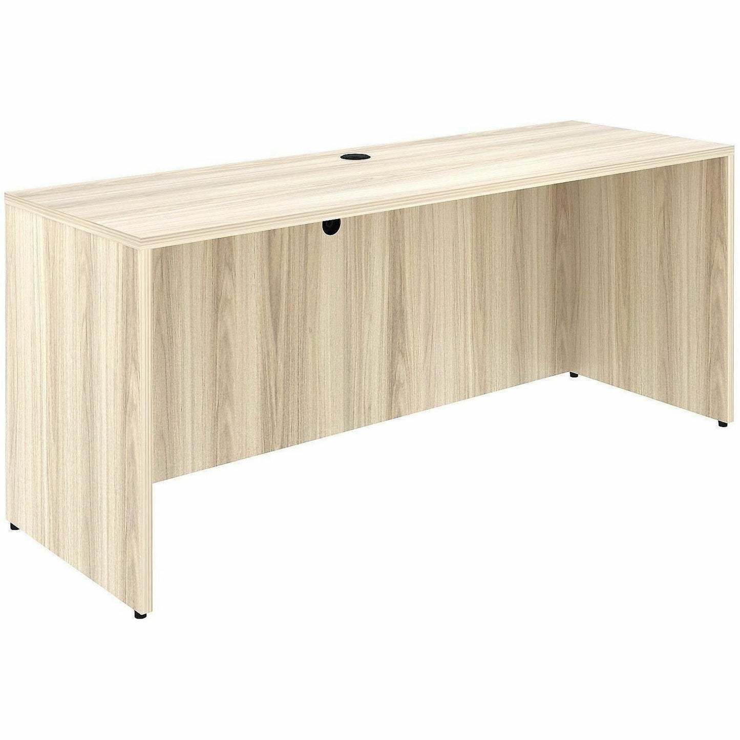 Lorell Essentials Credenza Shell, 1" Thickness Table Top, 29.5" Height x 70.9" Width x 23.6" Depth, Silver Brush, Modern Elm (LLR66311)