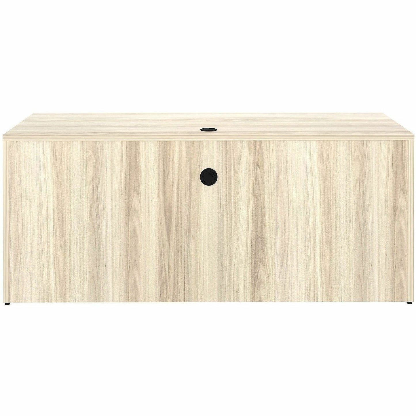 Lorell Essentials Credenza Shell, 1" Thickness Table Top, 29.5" Height x 70.9" Width x 23.6" Depth, Silver Brush, Modern Elm (LLR66311)