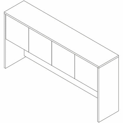 Lorell Essentials 4-Door Stack-On Hutch, 36" Height x 70.9" Width x 14.8" Depth, Modern Elm (LLR66316)