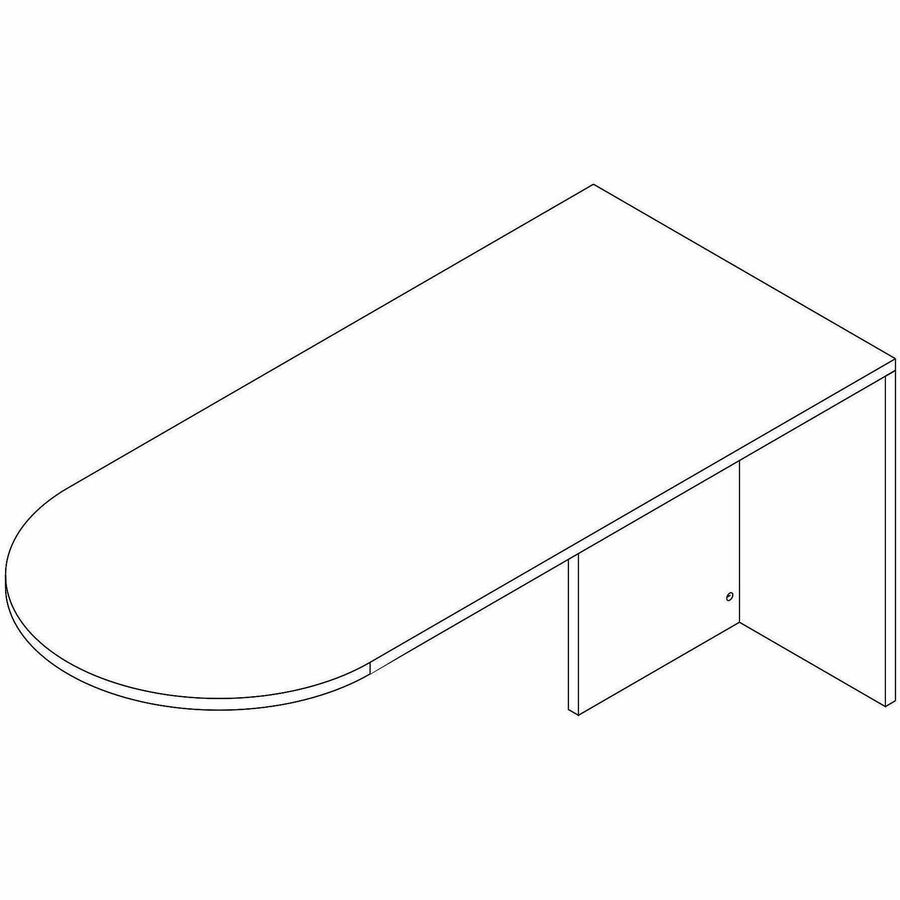 Lorell Essentials Peninsula Desk Box 1 of 2, 1" Thickness Table Top, 29.5" Height x 66" Width x 30" Depth, Modern Elm (LLR66314)