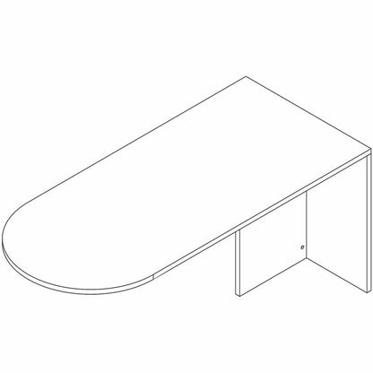 Lorell Essentials Peninsula Desk Box 1 of 2, 1" Thickness Table Top, 29.5" Height x 66" Width x 30" Depth, Modern Elm (LLR66314)
