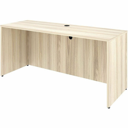 Lorell Essentials Credenza Shell, 1" Thickness Table Top, 29.5" Height x 66" Width x 24" Depth, Silver Brush, Modern Elm (LLR66312)