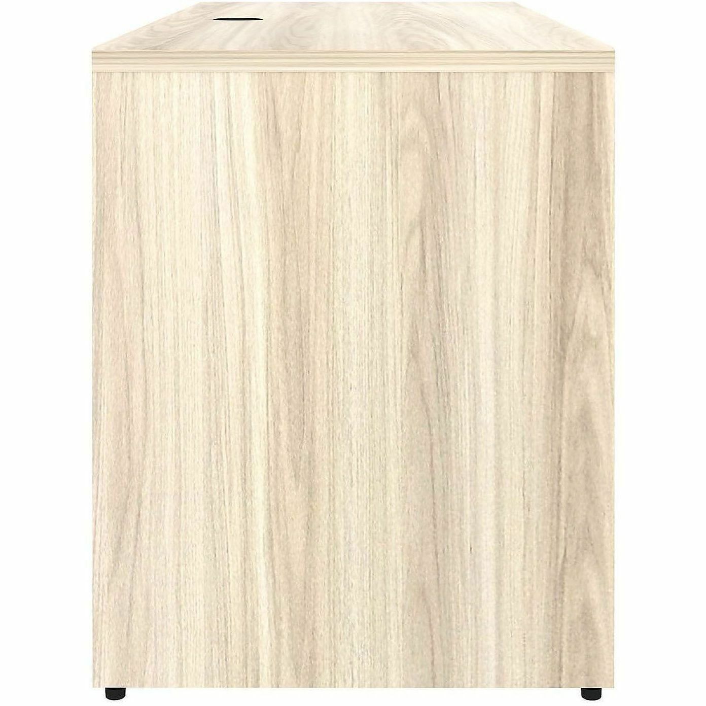 Lorell Essentials Credenza Shell, 1" Thickness Table Top, 29.5" Height x 66" Width x 24" Depth, Silver Brush, Modern Elm (LLR66312)