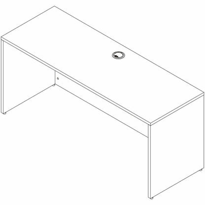 Lorell Essentials Credenza Shell, 1" Thickness Table Top, 29.5" Height x 66" Width x 24" Depth, Silver Brush, Modern Elm (LLR66312)