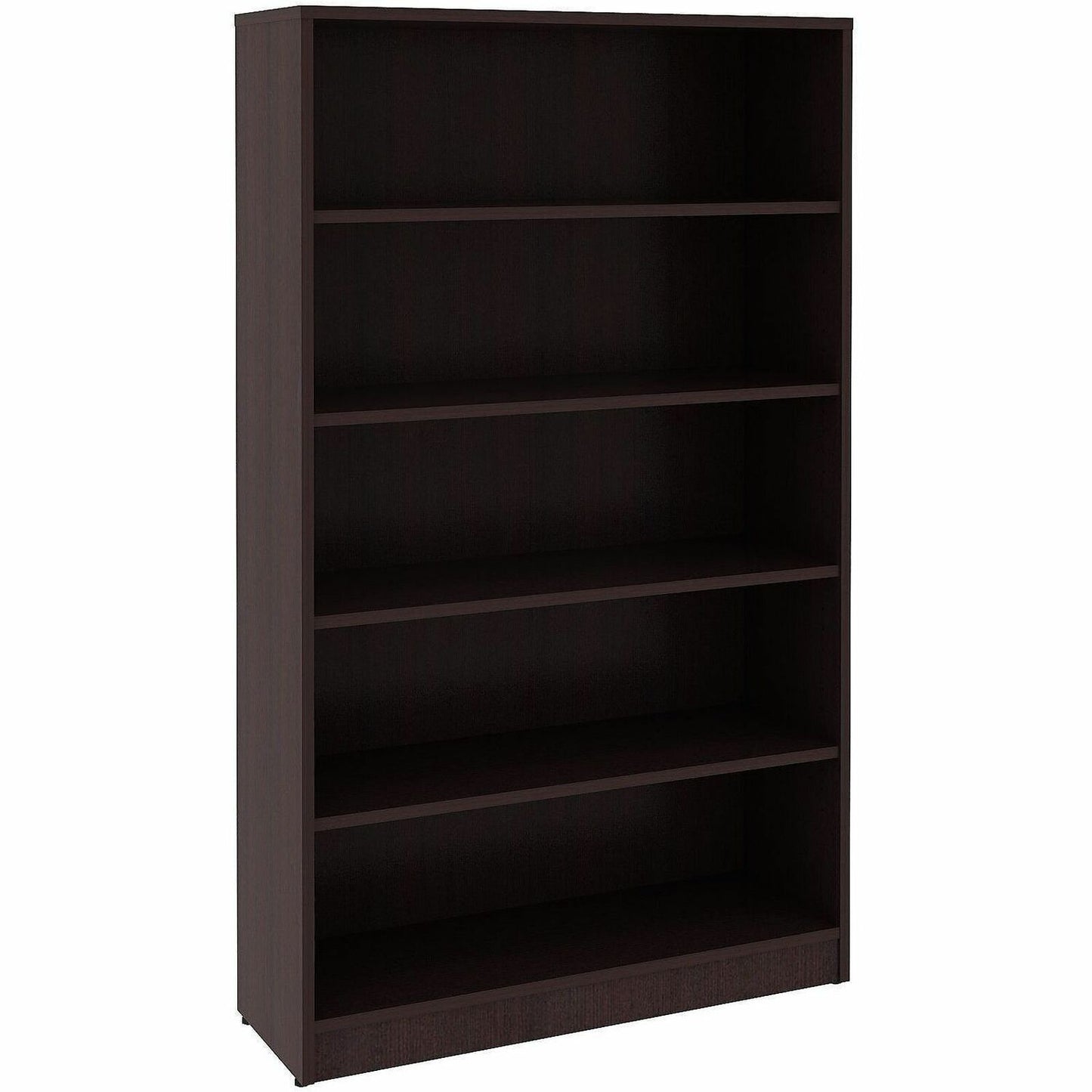 Lorell Essentials Espresso Laminate Bookcase, 36" Width x 12" Depth x 60" Height, Espresso (LLR18250)