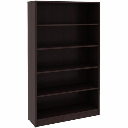Lorell Essentials Espresso Laminate Bookcase, 36" Width x 12" Depth x 60" Height, Espresso (LLR18250)