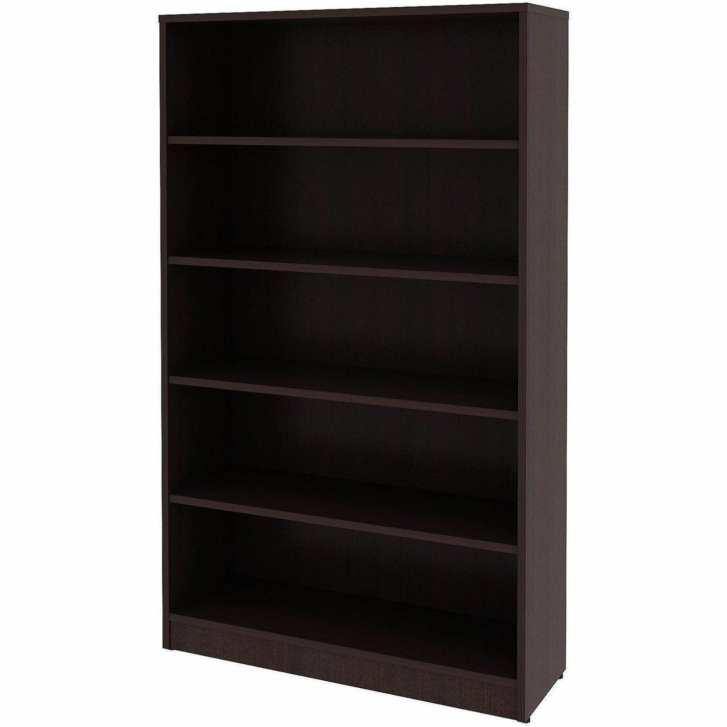 Lorell Essentials Espresso Laminate Bookcase, 36" Width x 12" Depth x 60" Height, Espresso (LLR18250)
