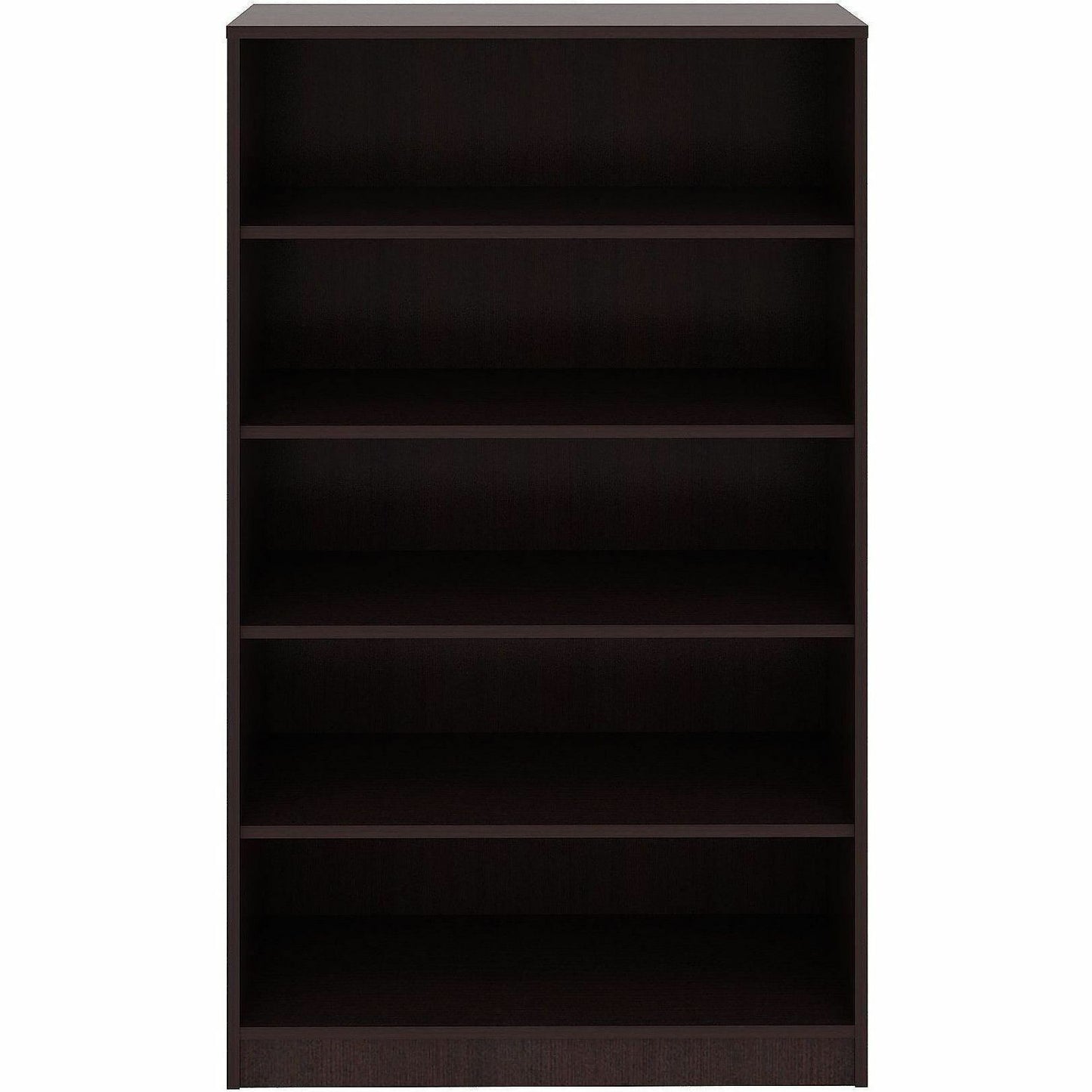 Lorell Essentials Espresso Laminate Bookcase, 36" Width x 12" Depth x 60" Height, Espresso (LLR18250)
