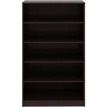 Lorell Essentials Espresso Laminate Bookcase, 36" Width x 12" Depth x 60" Height, Espresso (LLR18250)