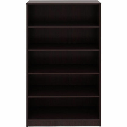 Lorell Essentials Espresso Laminate Bookcase, 36" Width x 12" Depth x 60" Height, Espresso (LLR18250)