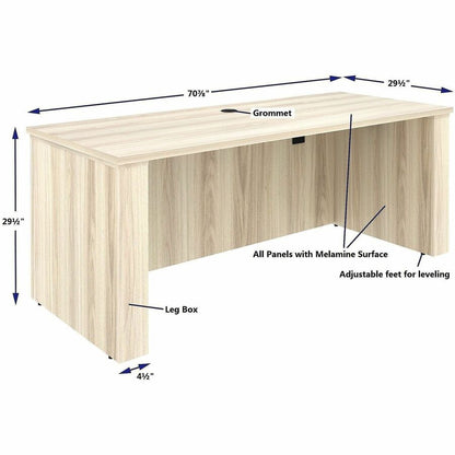 Lorell Essentials 72" Sit-to-Stand Desk Shell, 1" Thickness Table Top, 49" Height x 72" Width x 29" Depth, Modern Elm (LLR66307)