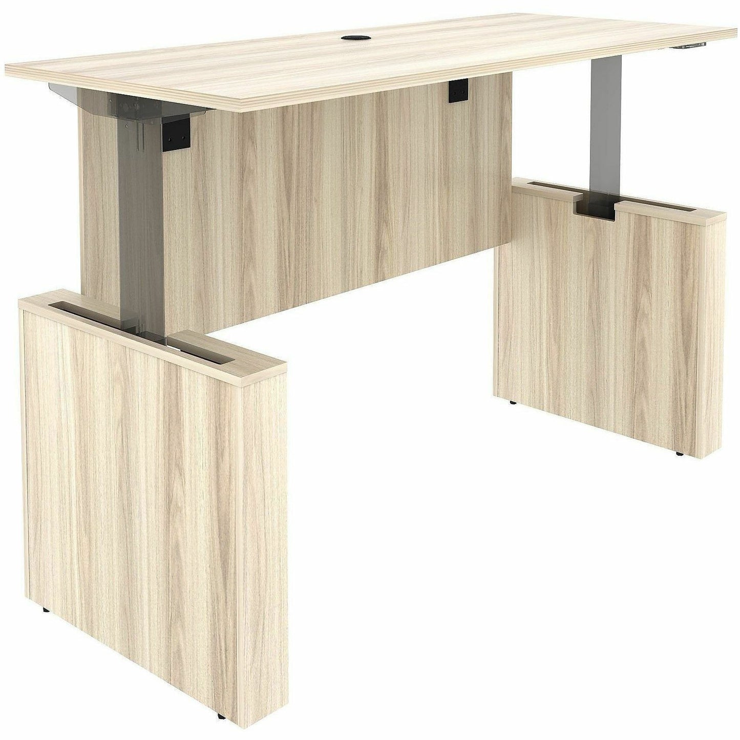 Lorell Essentials 72" Sit-to-Stand Desk Shell, 1" Thickness Table Top, 49" Height x 72" Width x 29" Depth, Modern Elm (LLR66307)