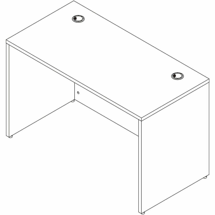 Lorell Essentials Retangular Desk Shell, Rectangle, 1" Thickness Table Top, 29.5" Height x 48" Width x 24" Depth, Modern Elm (LLR66306)