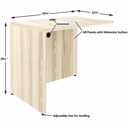 Lorell Essentials Rectangular Return Shell, 1" Thickness Table Top, 29.5" Height x 35" Width x 24" Depth, Modern Elm (LLR66322)