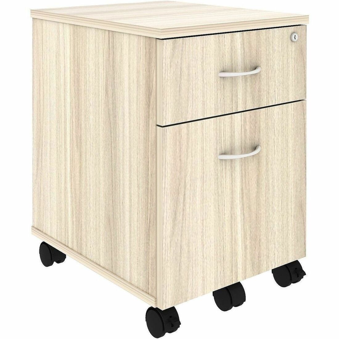 Lorell Essentials 2-Drawer Mobile Pedestal, 22.9" Height x 15.7" Width x 19.9" Depth, Modern Elm (LLR66327)