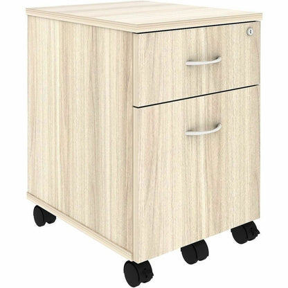 Lorell Essentials 2-Drawer Mobile Pedestal, 22.9" Height x 15.7" Width x 19.9" Depth, Modern Elm (LLR66327)
