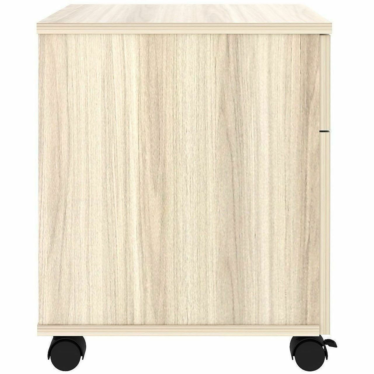 Lorell Essentials 2-Drawer Mobile Pedestal, 22.9" Height x 15.7" Width x 19.9" Depth, Modern Elm (LLR66327)
