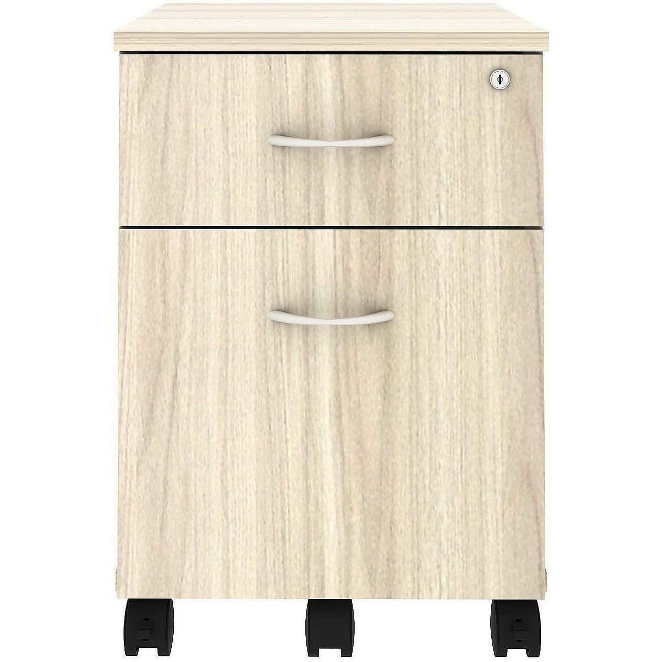 Lorell Essentials 2-Drawer Mobile Pedestal, 22.9" Height x 15.7" Width x 19.9" Depth, Modern Elm (LLR66327)