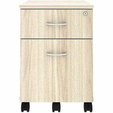 Lorell Essentials 2-Drawer Mobile Pedestal, 22.9" Height x 15.7" Width x 19.9" Depth, Modern Elm (LLR66327)