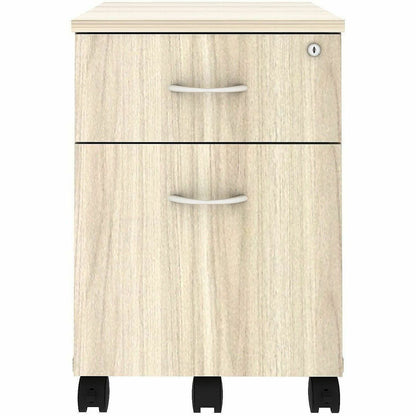 Lorell Essentials 2-Drawer Mobile Pedestal, 22.9" Height x 15.7" Width x 19.9" Depth, Modern Elm (LLR66327)