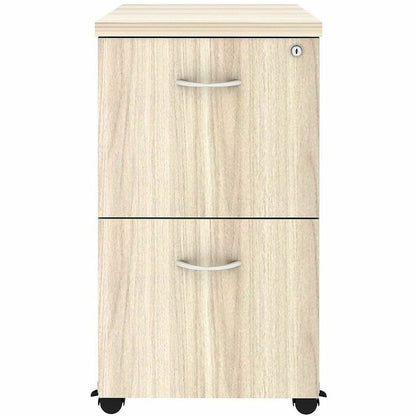 Lorell Essentials 2-Drawer Mobile Pedestal, 28.3" Height x 16" Width x 22" Depth, Modern Elm (LLR66329)
